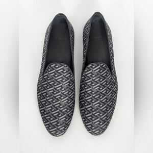 Versace Designer Black Patterned Women's Loafers